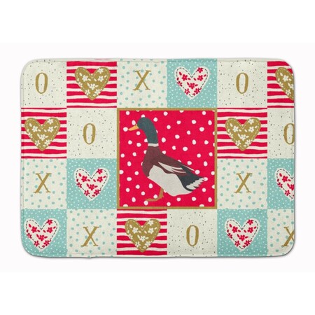 Carolines Treasures 19 x 27 in. Rouen Duck Love Machine Washable Memory Foam Mat CK5283RUG